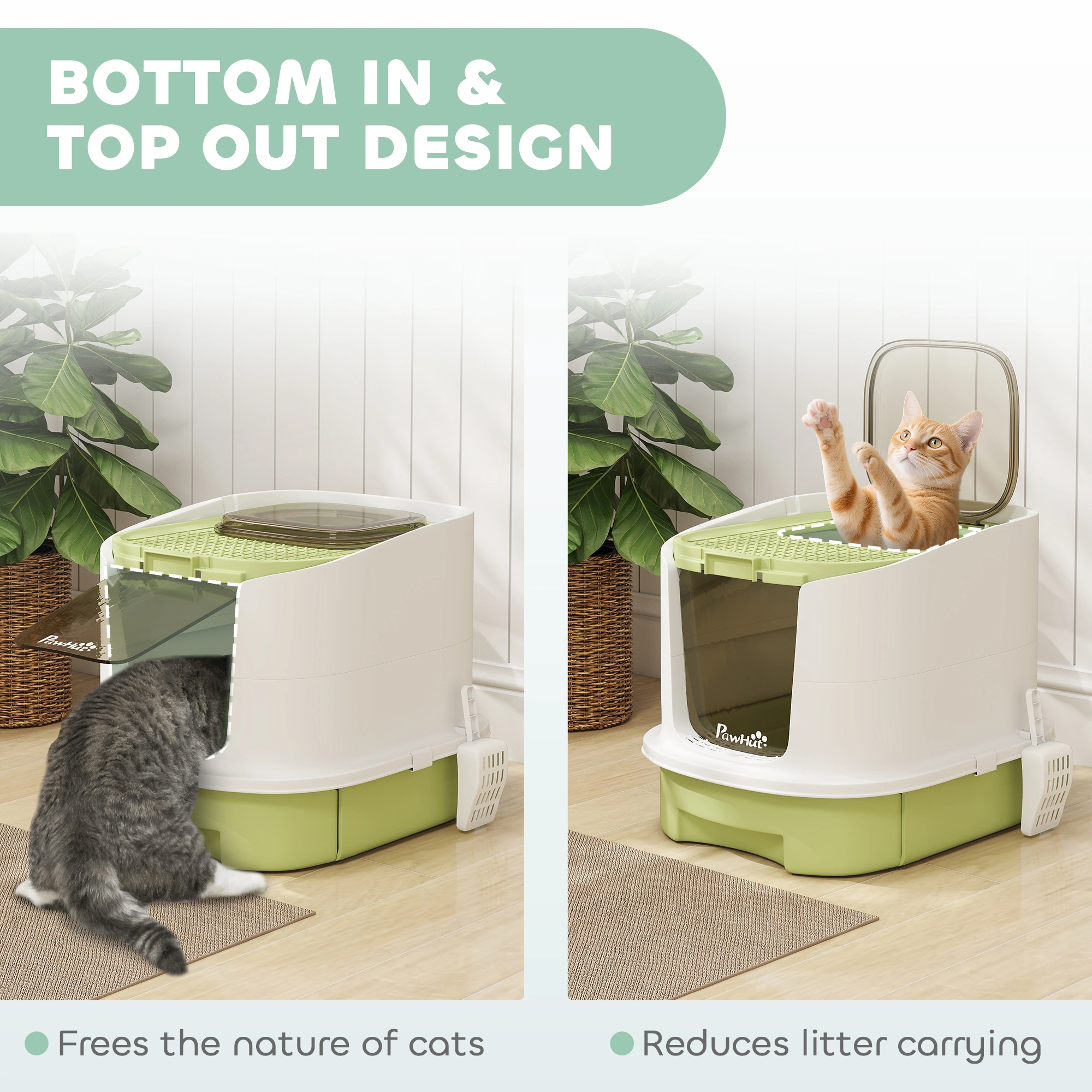 Cat Litter Box Self Cleaning Automatic Hooded Enclosed Waste Management System for Indoor Cats view 4