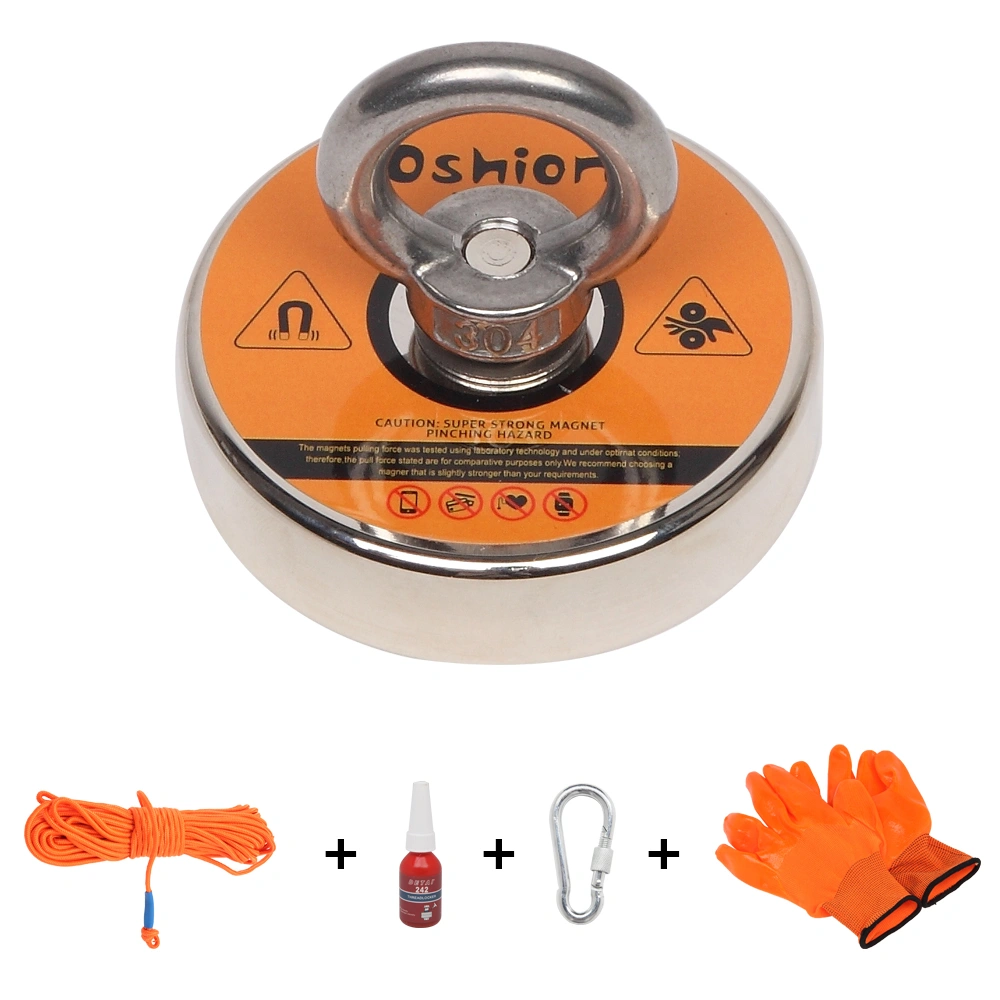 Magnet Fishing Kit, 550 lbs Strong Neodymium Magnet with Rope, Gloves & Threadlocker, Underwater Treasure Hunting Gear