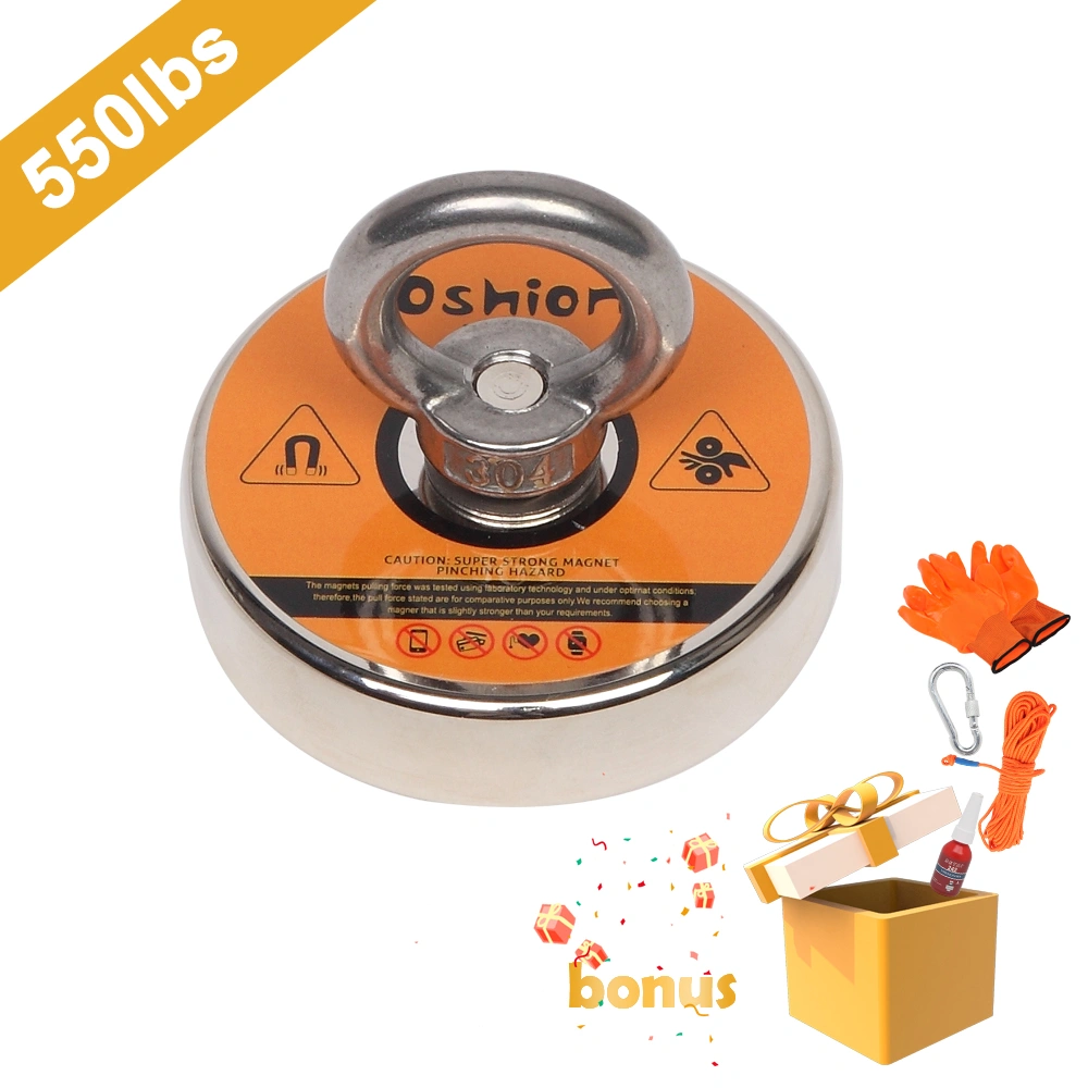 Magnet Fishing Kit, 550 lbs Strong Neodymium Magnet with Rope, Gloves & Threadlocker, Underwater Treasure Hunting Gear view 2