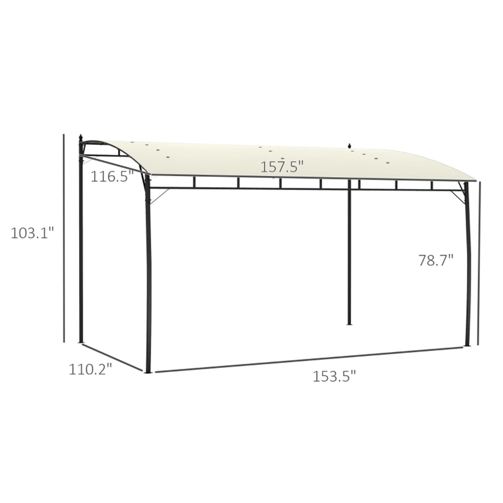 Heavy-Duty Outdoor Patio Gazebo Canopy, Weather-Resistant Garden Pergola Tent with Mesh Sides, Steel Frame Pop-Up Shelter for Backyard & Events view 3
