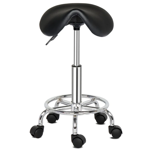 Saddle Stool Ha Ha Feet Rotation Bar Stool Black view 2