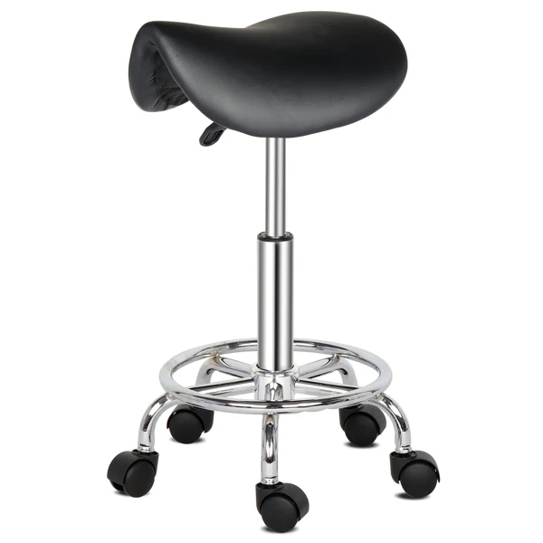 Saddle Stool Ha Ha Feet Rotation Bar Stool Black view 3