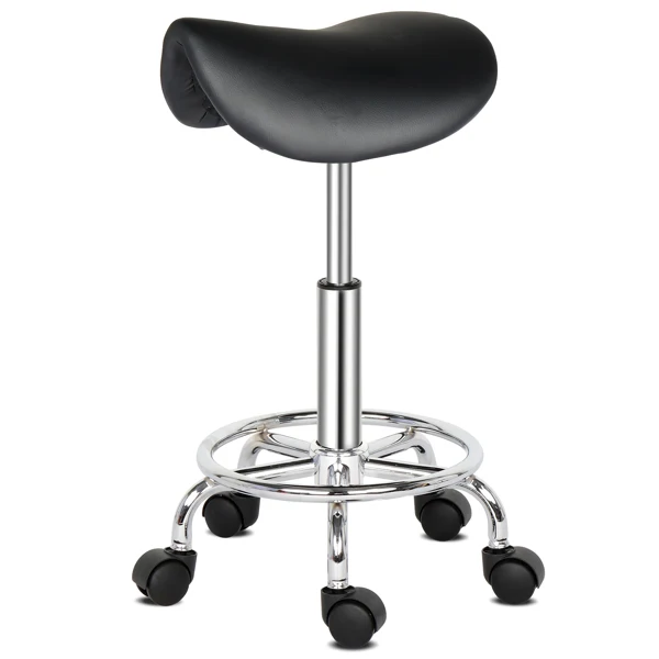 Saddle Stool Ha Ha Feet Rotation Bar Stool Black view 4