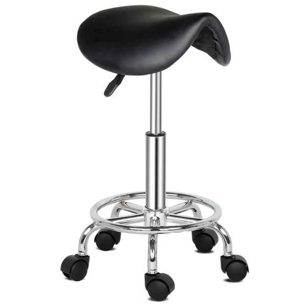 Saddle Stool Ha Ha Feet Rotation Bar Stool Black view 5