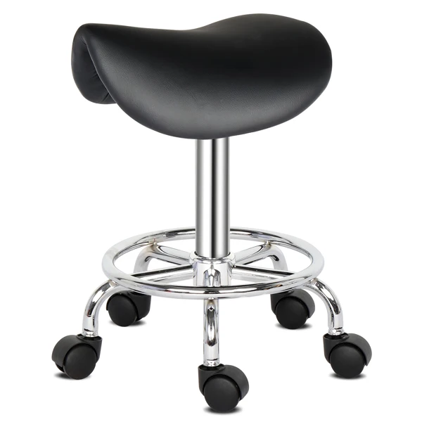 Saddle Stool Ha Ha Feet Rotation Bar Stool Black view 6