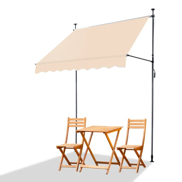 78.7"D x 47.2"W x (78.7 -118.1)"H Retractable Awning Khaki