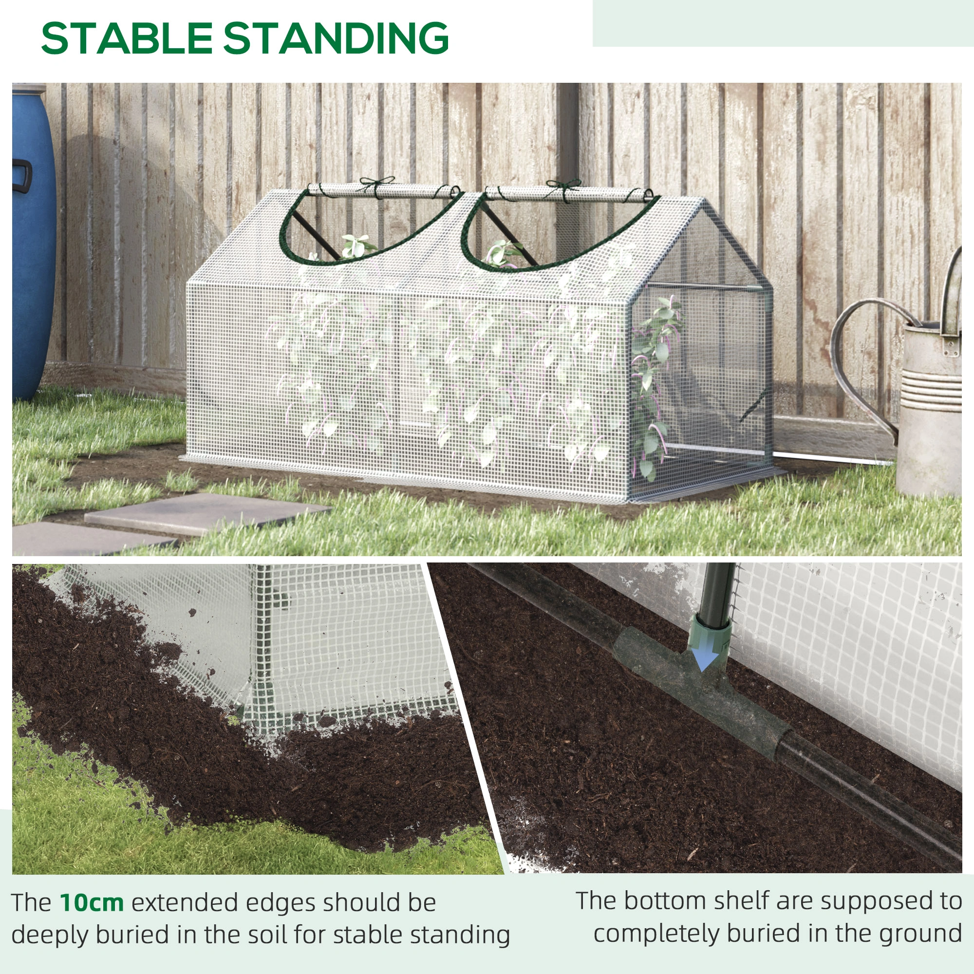 Mini Greenhouse Tunnel Cold Frame Plant Protection Cover Portable Garden Hoop House