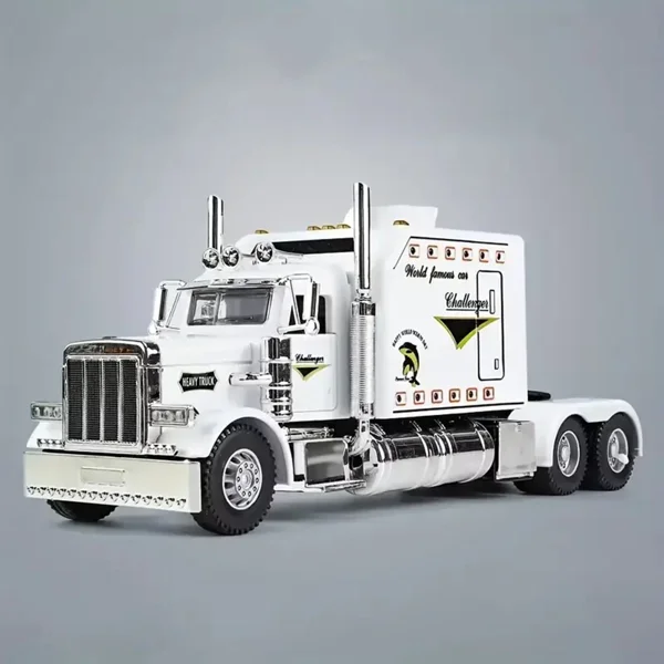 Semi Truck Toys for Boy Heavy Trucks,Metal Diecast Trucks Model Pull Back Cars with Light and Sound,Truck and Trailer Toys for Boys,Toy Trucks for Boys Age 4-8 view 2