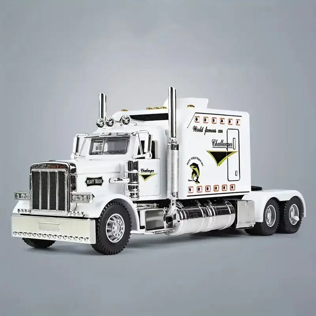 Semi Truck Toys for Boy Heavy Trucks,Metal Diecast Trucks Model Pull Back Cars with Light and Sound,Truck and Trailer Toys for Boys,Toy Trucks for Boys Age 4-8 view 4