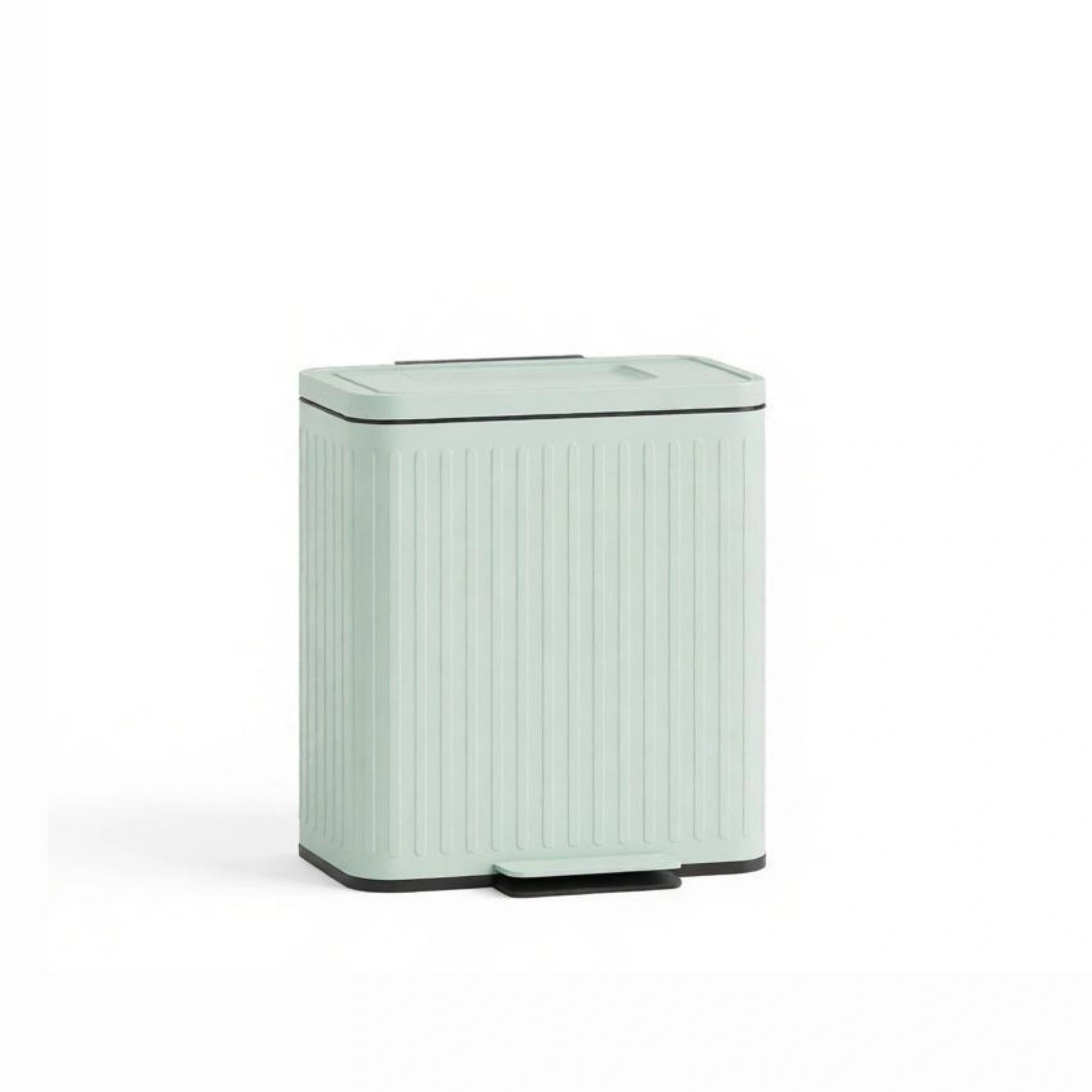 2-Pack 5.3 Gallon Step-On Trash Can Light Green, Removable Inner Bucket & Bags Included, Foot Pedal Waste Bin view 2