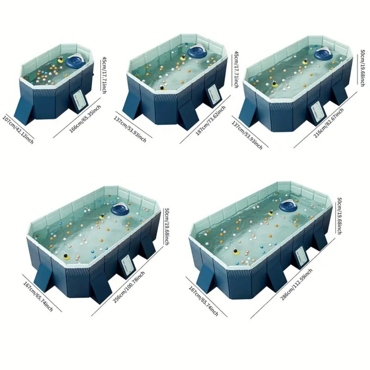 2.1m Inflatable Pool Giant Kids Swimming Pool, Portable Foldable Outdoor Water Pool for Backyard Garden Party view 8