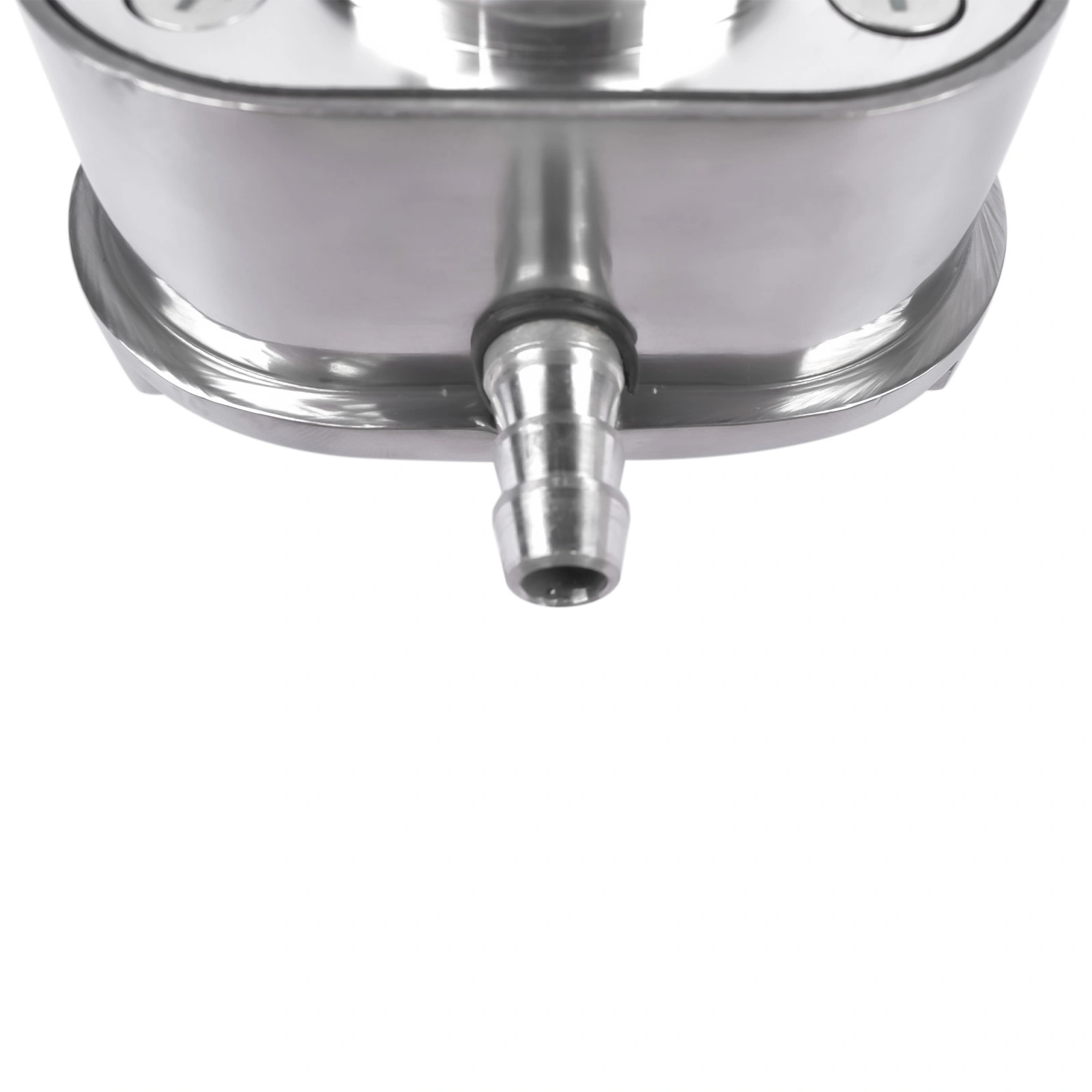 Finned Oval Polished Aluminum Valve Cover Breather & PCV Valve Combo for 1-1/4" Hole view 7