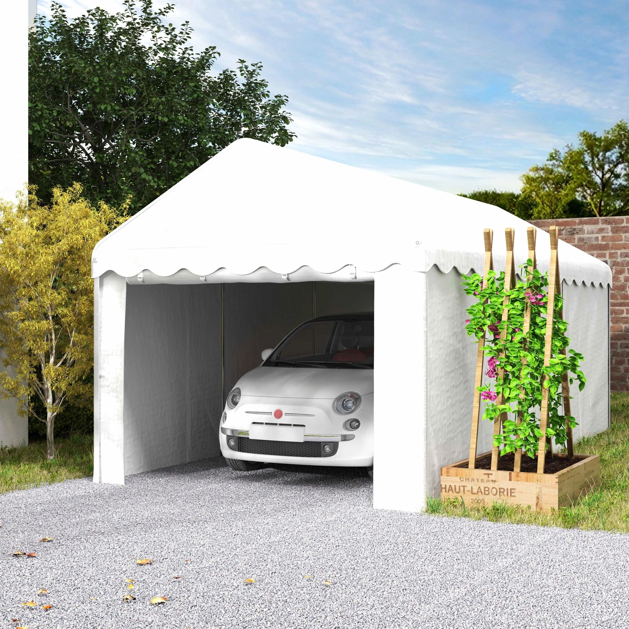 Portable Garage 10x10 ft, Pop Up Car Shelter Tent, Weather Resistant Vehicle Storage Cover for Outdoor Parking