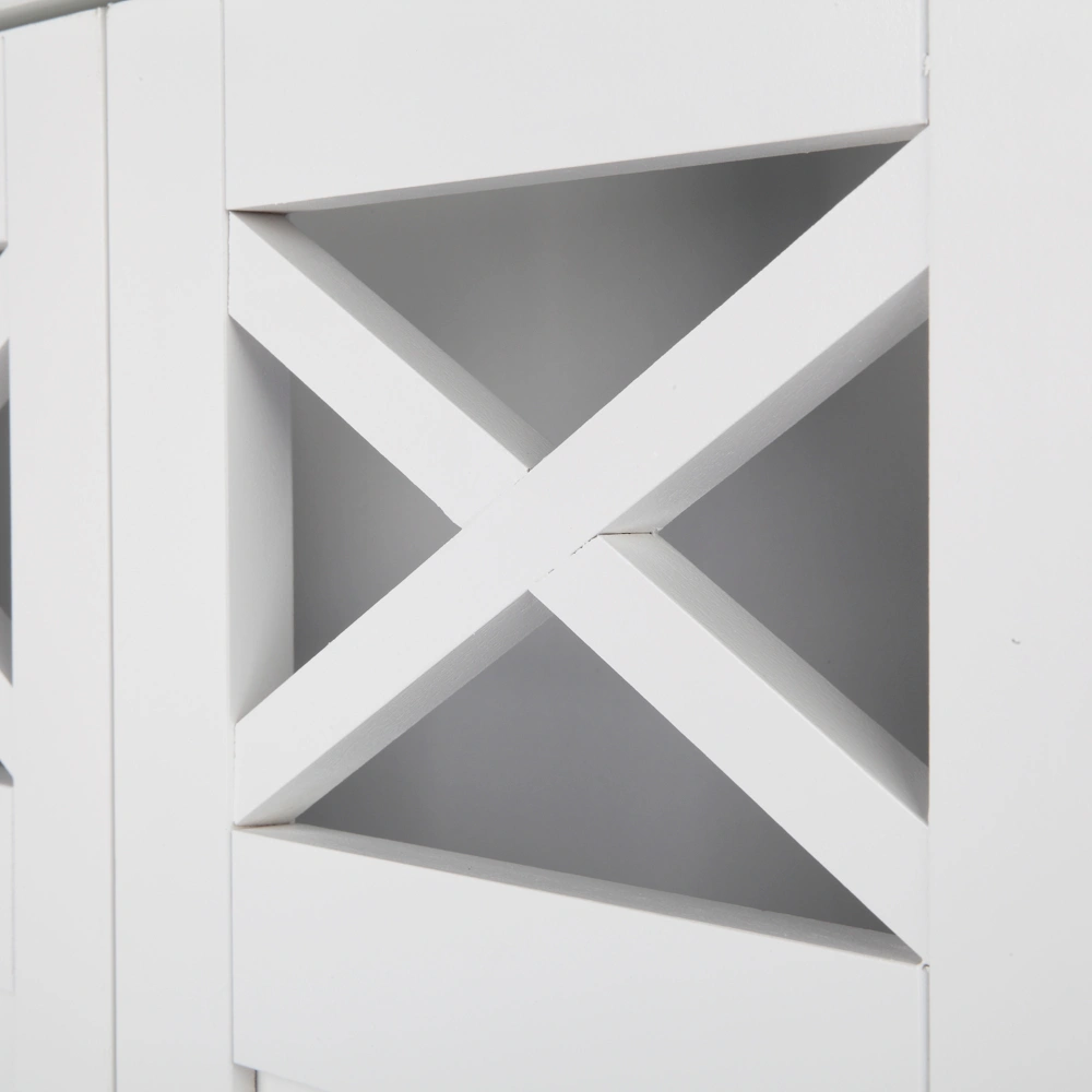 Double Door Fork Toilet Cabinet White view 17