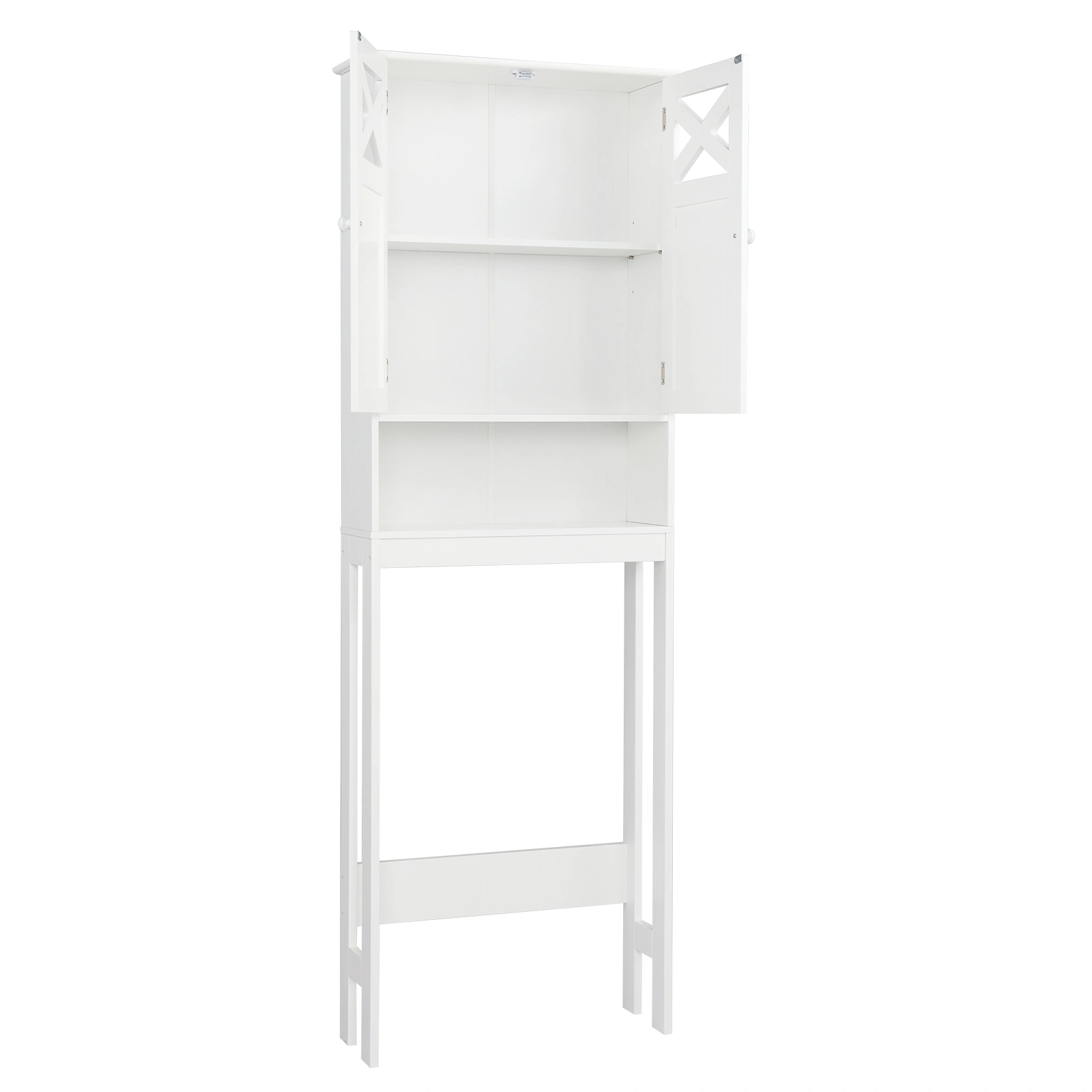 Double Door Fork Toilet Cabinet White view 24