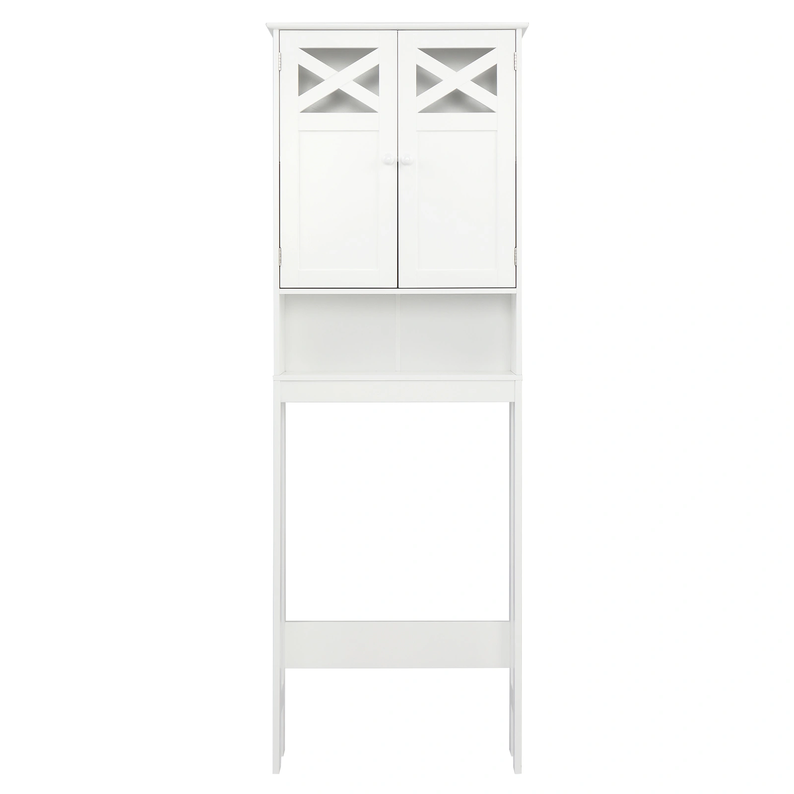 Double Door Fork Toilet Cabinet White view 33