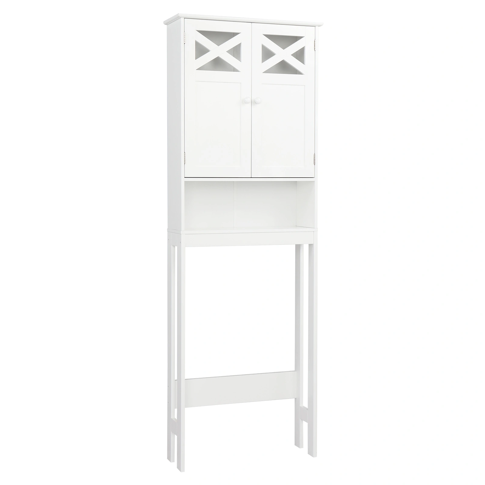 Double Door Fork Toilet Cabinet White view 47