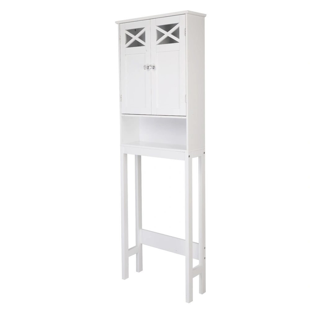 Double Door Fork Toilet Cabinet White view 7