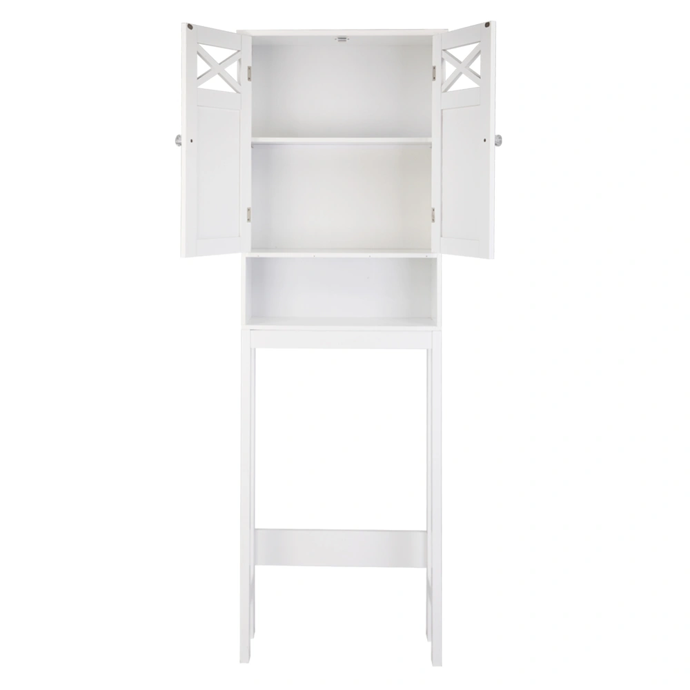 Double Door Fork Toilet Cabinet White view 8