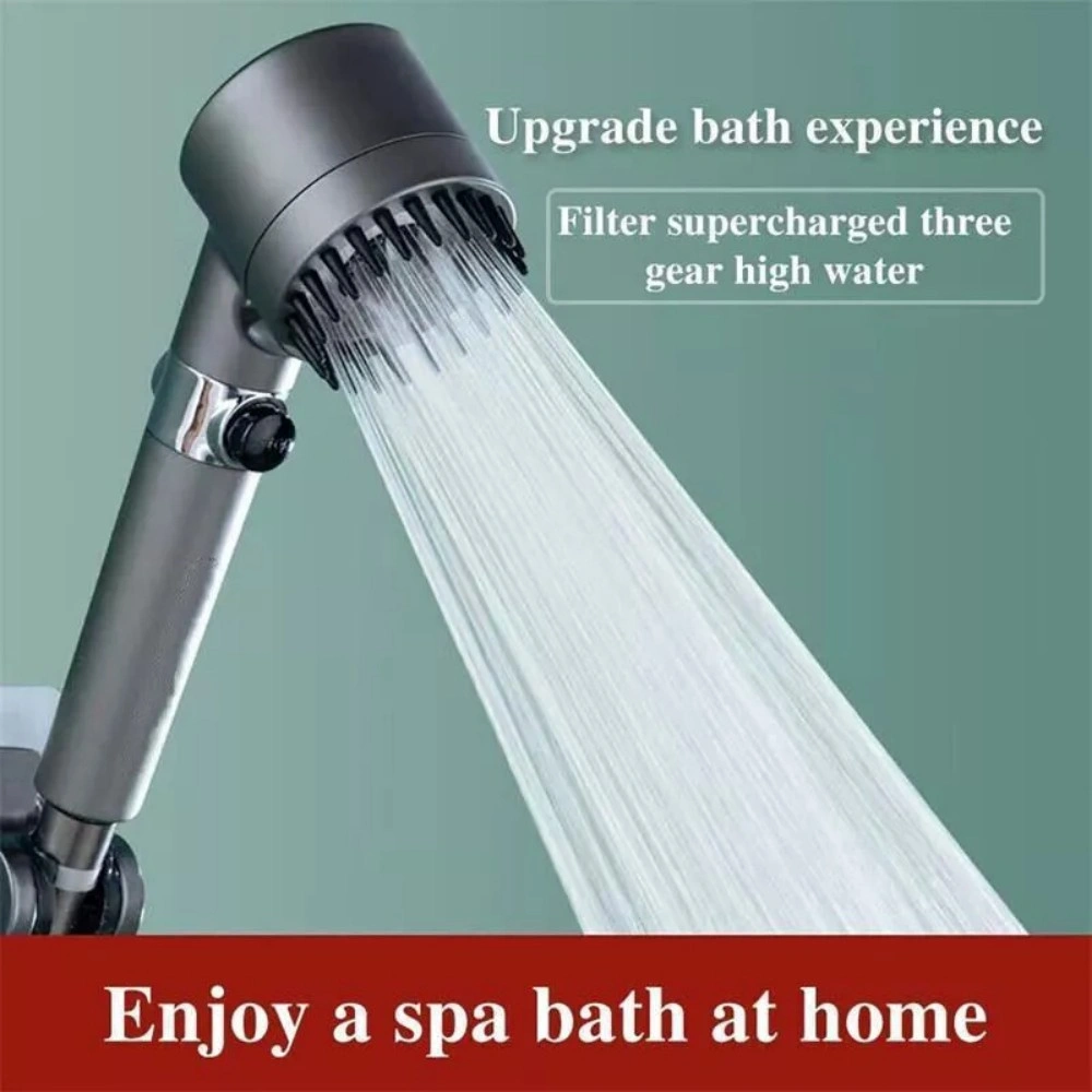 3-Mode Shower Head with Filter, High Pressure Water Saving Handheld Showerhead, Massage Spray for Body & Scalp UK view 3