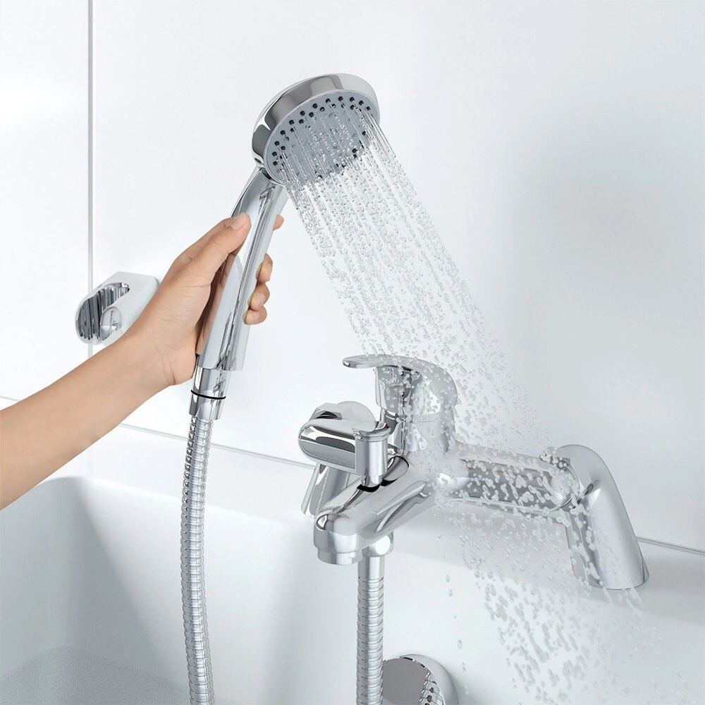 Luxury Bathroom Chrome Sink Bath Filler Tap Shower Mixer Taps with Hand Held Set view 2