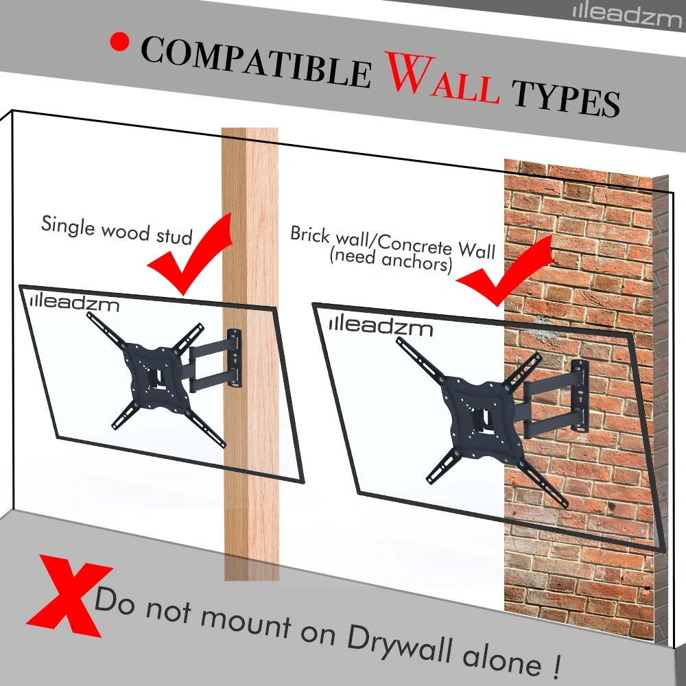 TMX400A 26-55" Adjustable Wall Mount Bracket Rotatable with Spirit Level view 12
