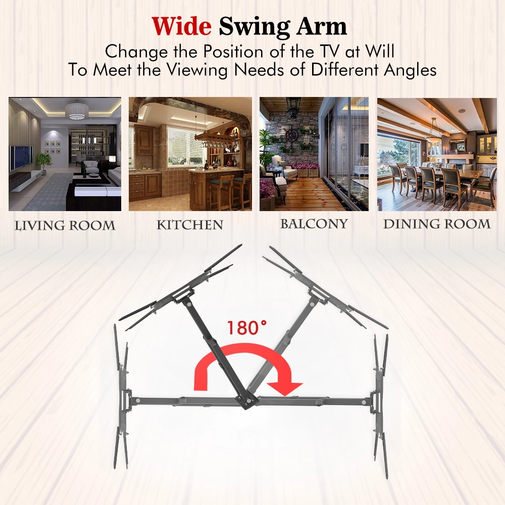TMX400A 26-55" Adjustable Wall Mount Bracket Rotatable with Spirit Level view 7