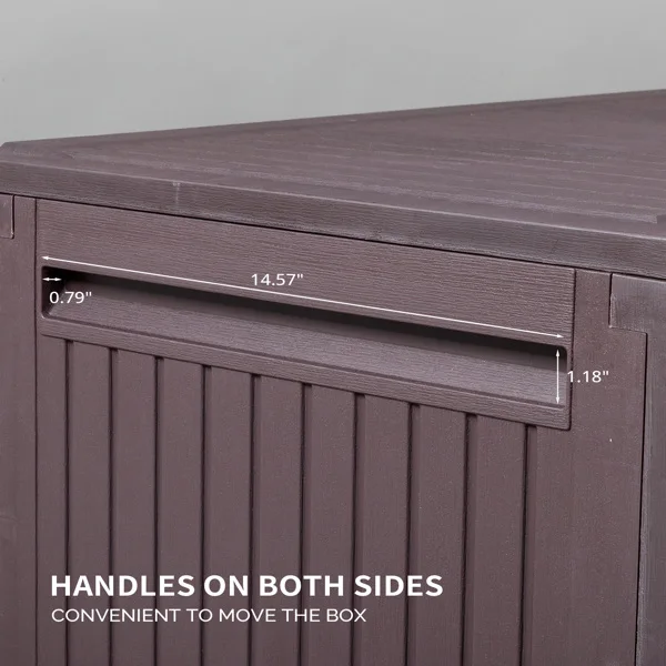 90gal Outdoor Garden Plastic Storage Deck Box Chest Tools Cushions Toys Lockable Seat view 6