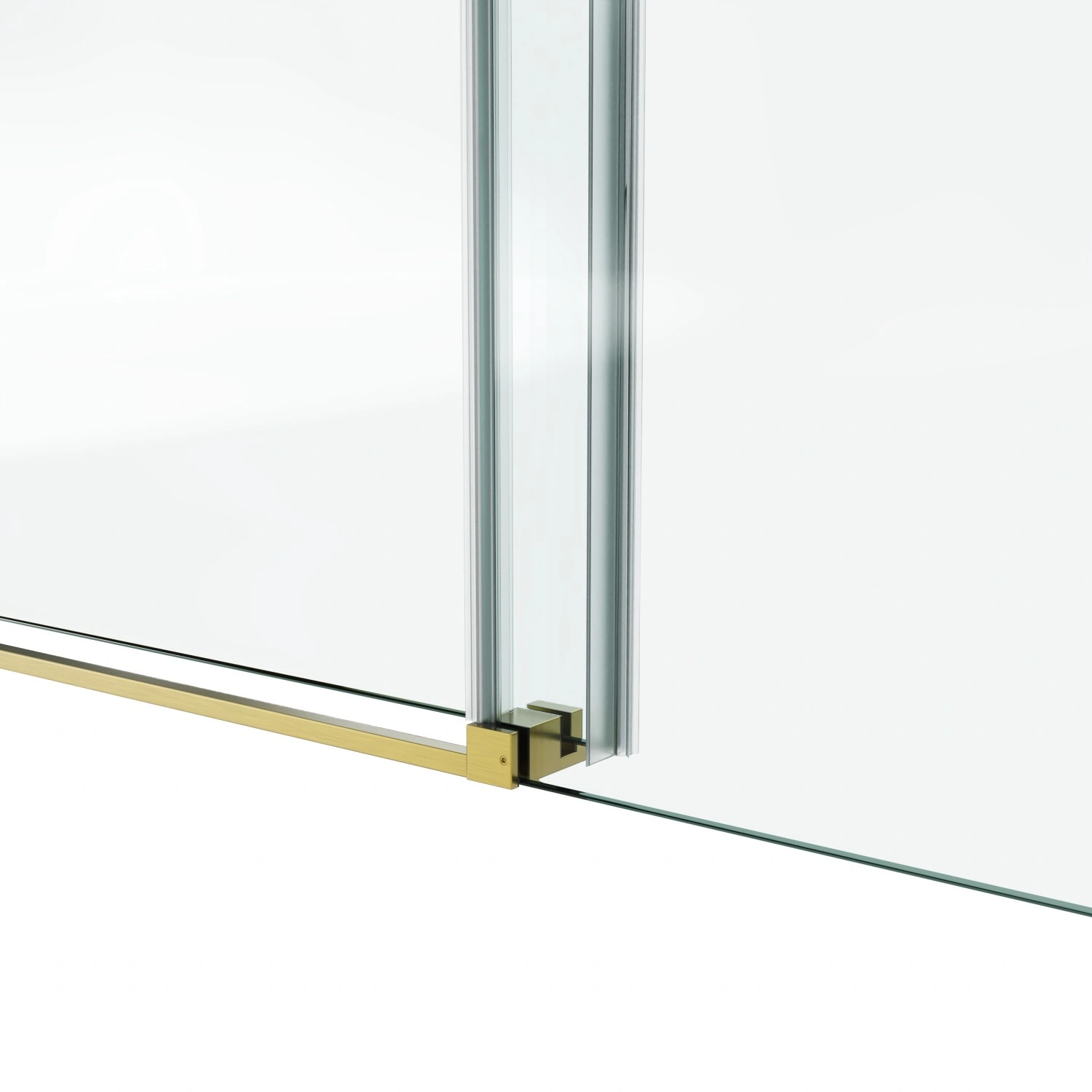 60x76 Inch Fixed Sliding Shower Door, Square Tube Handle, 3/8 10mm Tempered Glass, Stainless Steel Frame, Clear Panel view 6