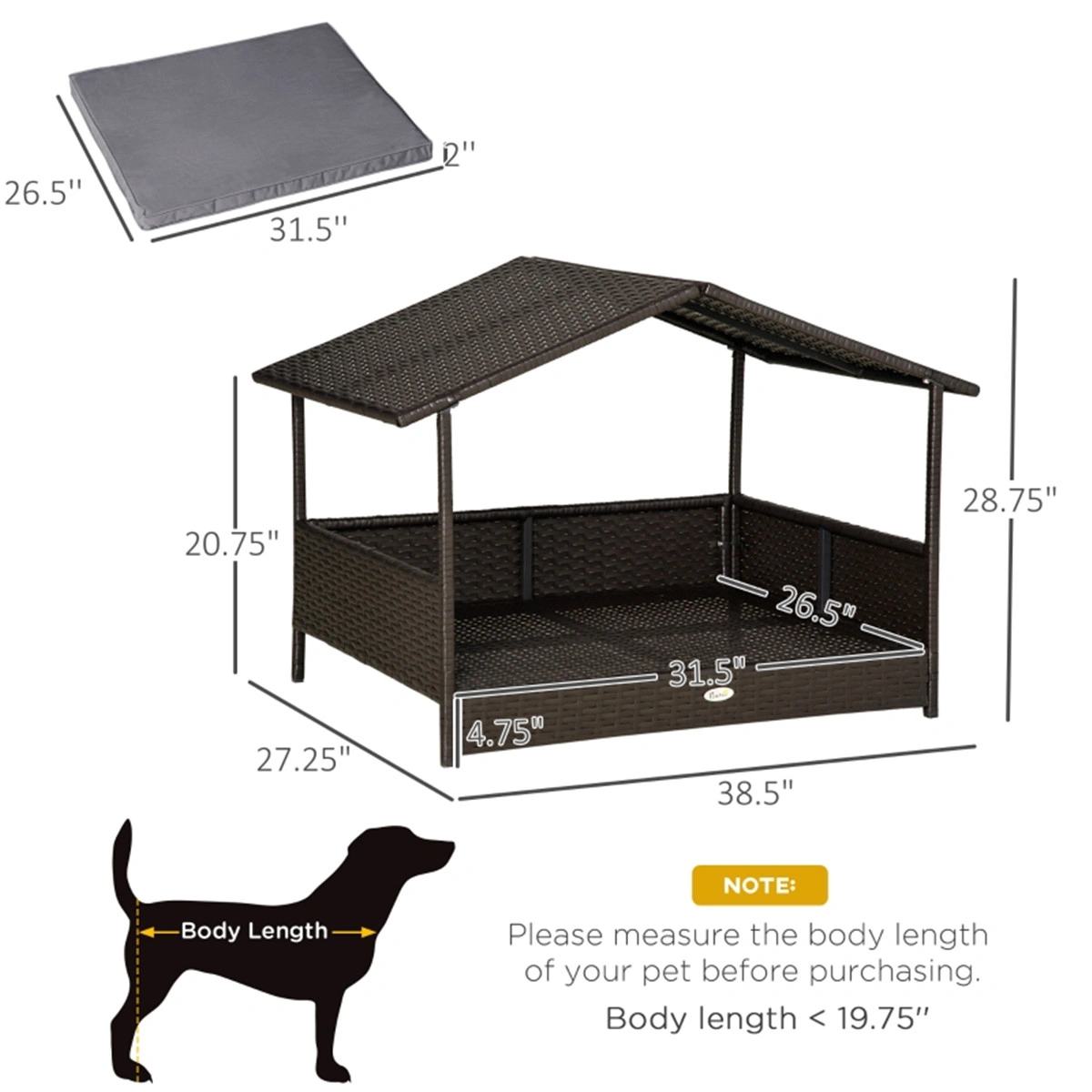 Dog Bed/ Dog House / Rattan Pet Sofa ( Amazon Shipping)(Prohibited by WalMart) view 3