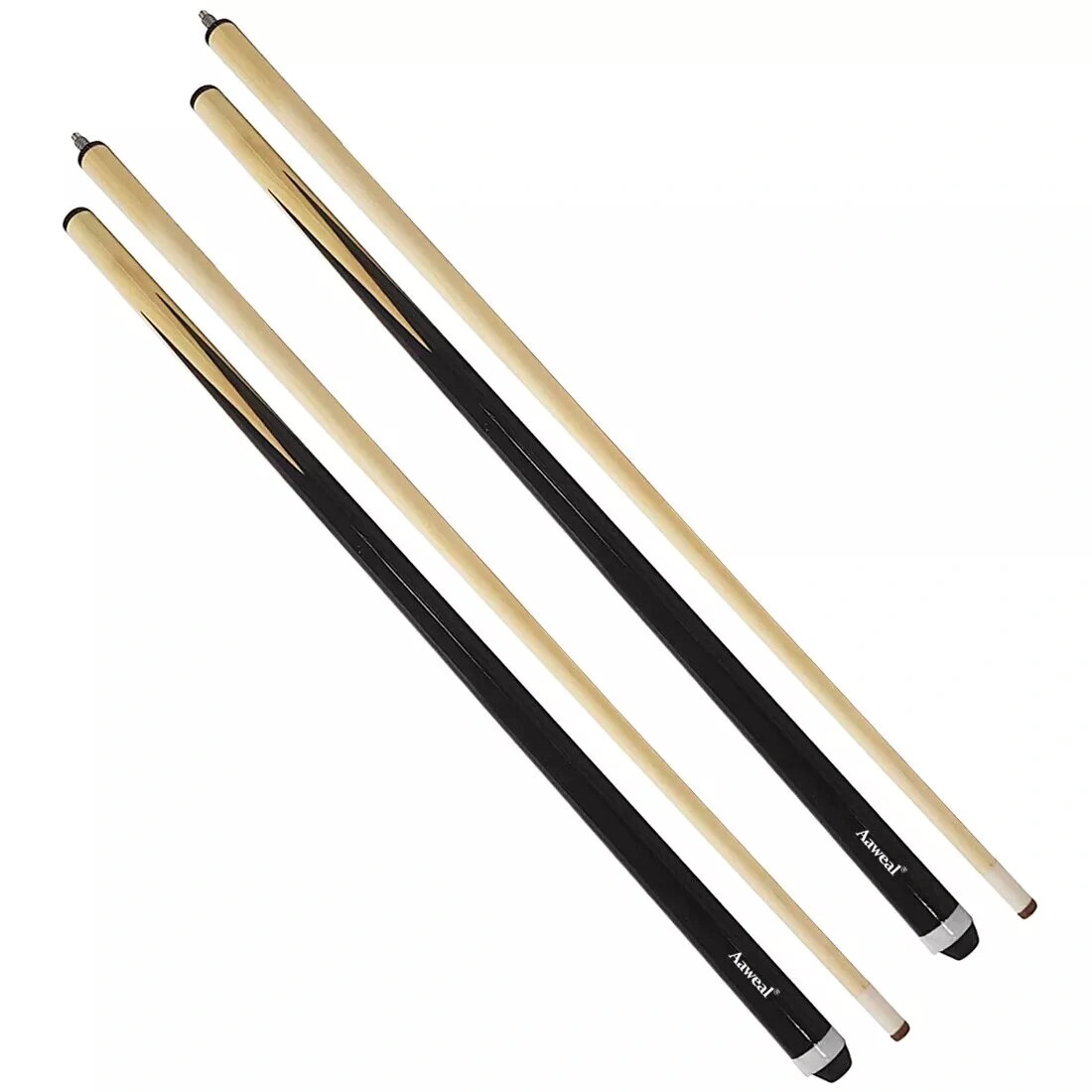 57'' 2 Piece Wood Snooker Pool Cues Billiard Cue Set view 2