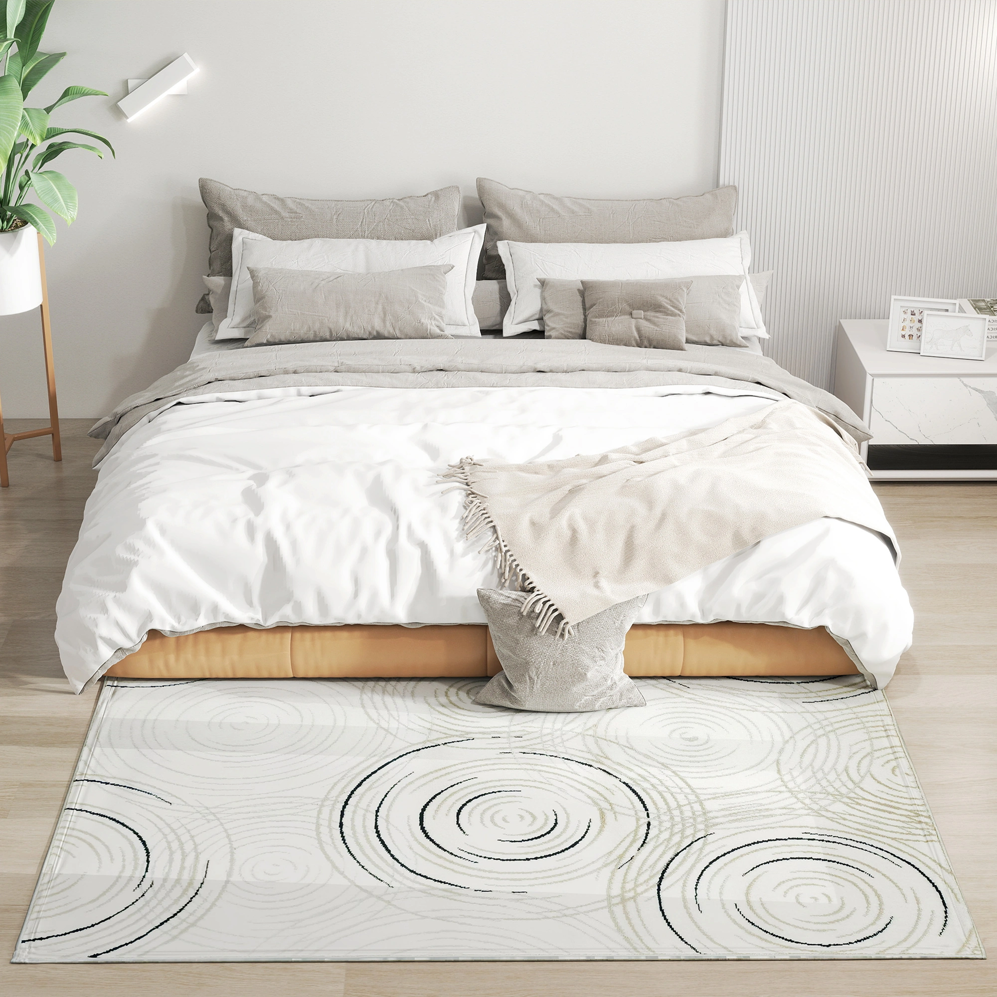 Luxury Shag Rug - Cozy Indoor/Outdoor Floor Mat for Living Room, Bedroom, Low Pile, Stain-Resistant, Multiple Sizes
