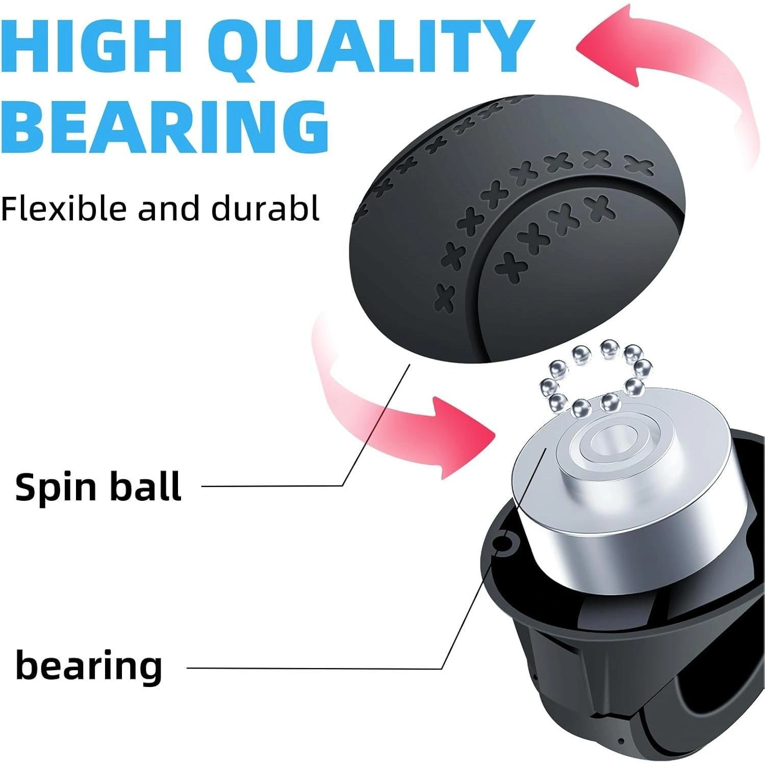 360° Steering Wheel Spinner Knob Non-Slip Silicone Steering Wheel Booster for Car Truck Boat Mower Tractor Forklift view 4