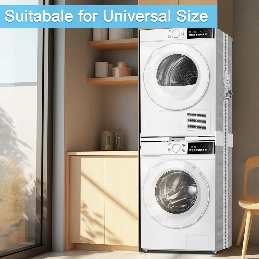 Universal Stacking Kit for Washer and Dryer - NEW Connection Frame, Fits Most Front Load Machines view 2