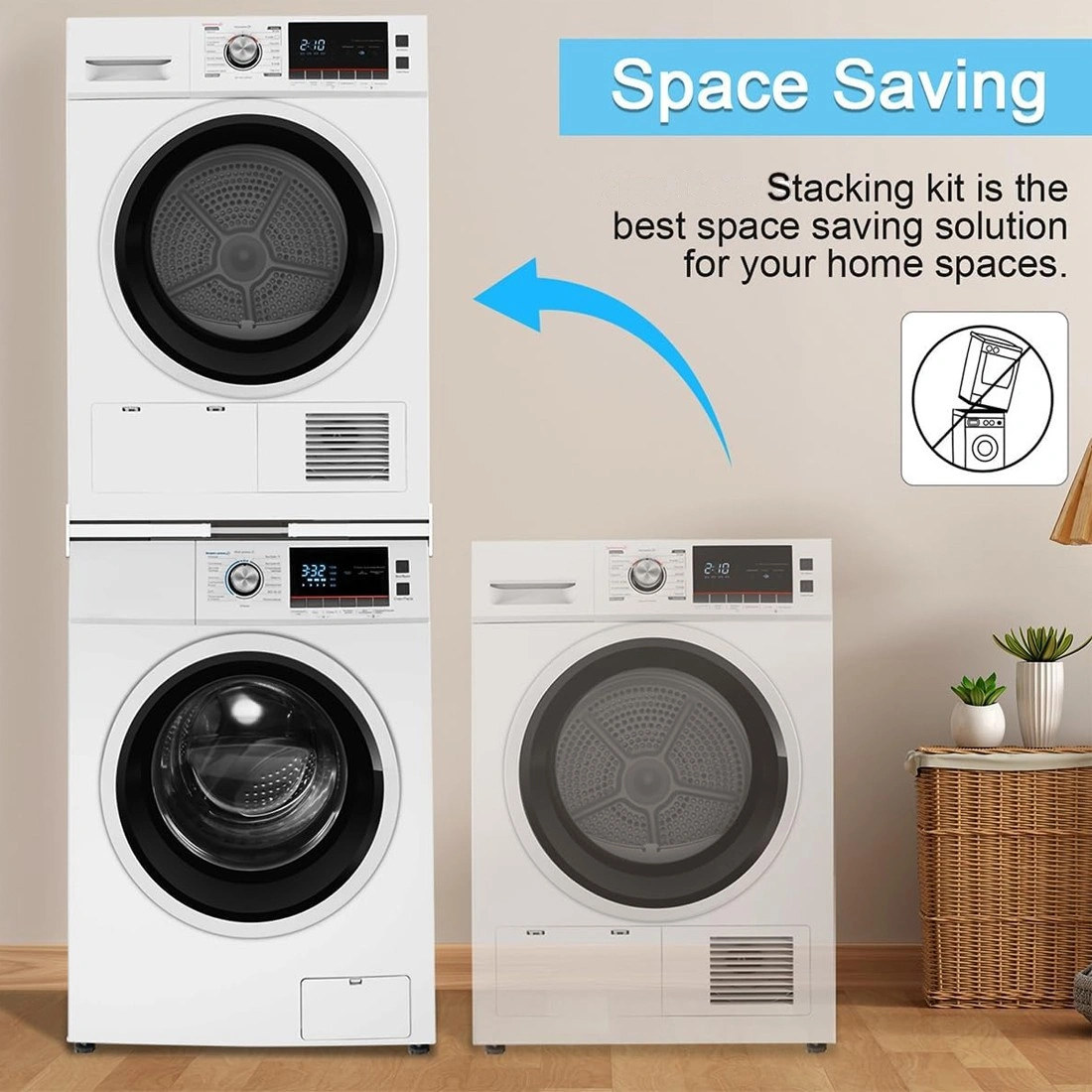 Universal Stacking Kit for Washer and Dryer - NEW Connection Frame, Fits Most Front Load Machines view 5