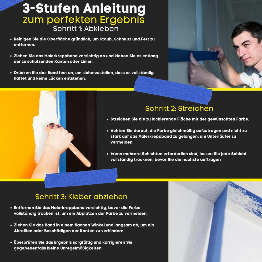 Blue Painter's Tape 1 Inch Crepe Masking Tape, Removable Painter Tape for Walls, Trim & DIY Painting Supplies view 5