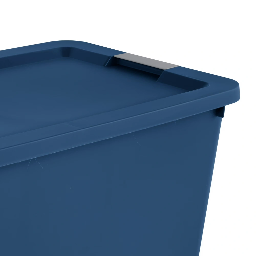 2-Pack Blue 34 Gallon Extra-Large Storage Bins, Plastic Containers with Latch Lid view 2