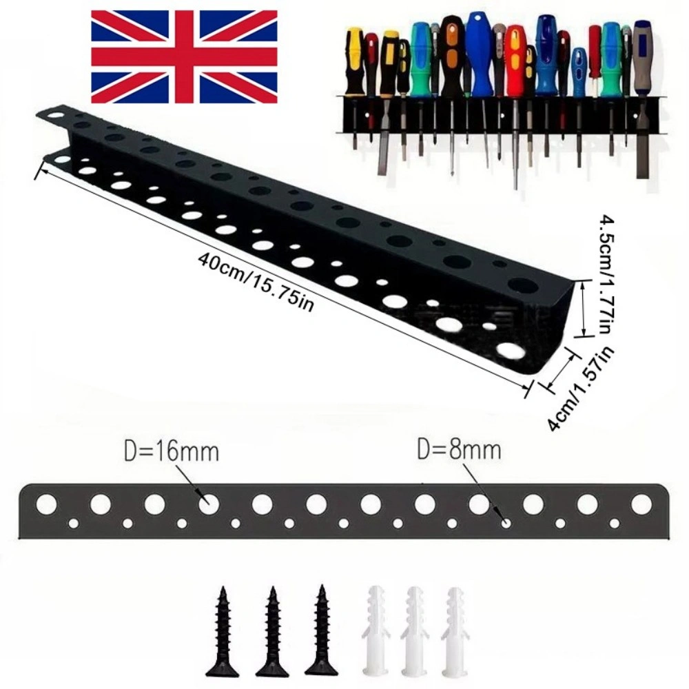Wall Mounted Screwdriver Holder Pliers Organizer Rack, Heavy Duty Garage Tool Storage Rack view 2