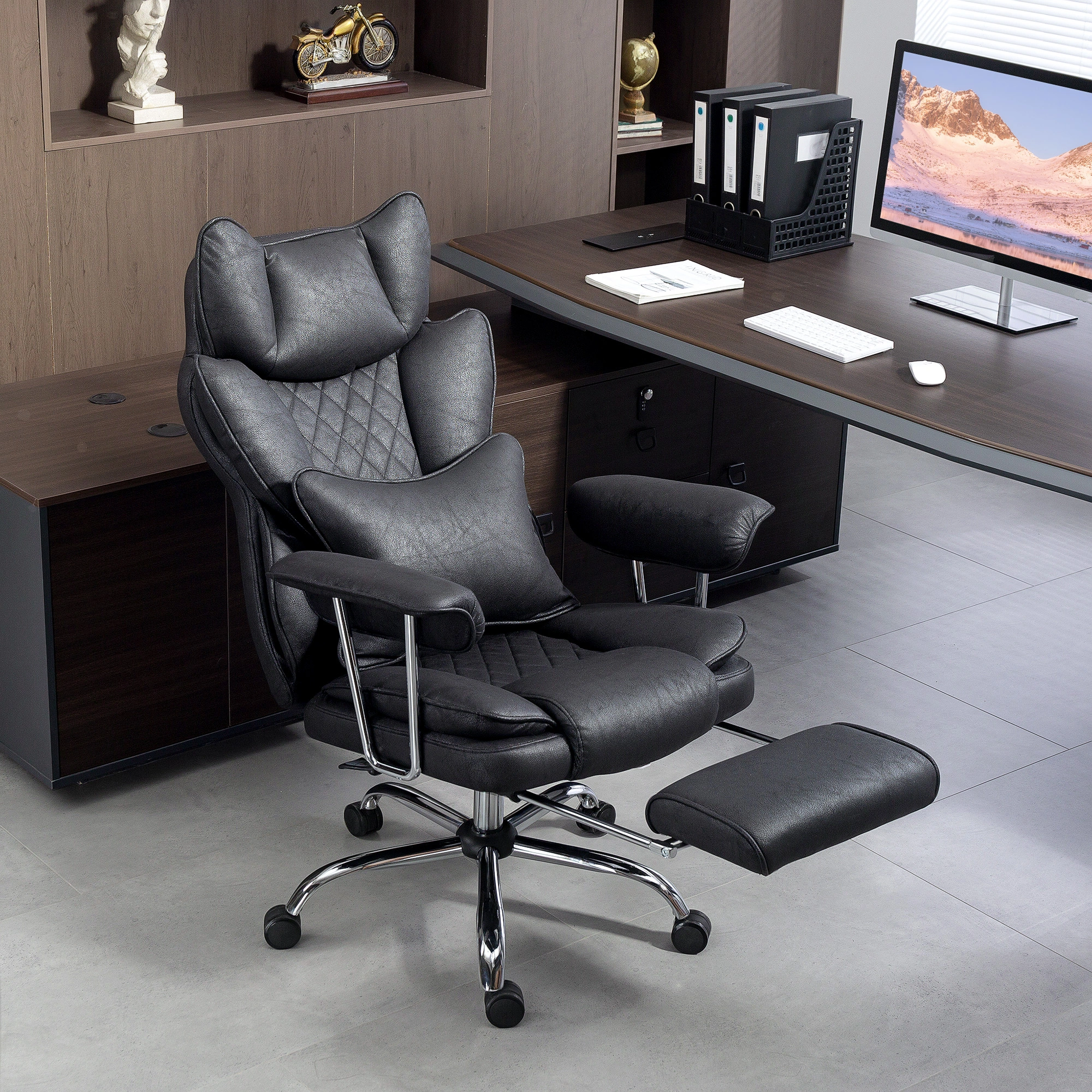 Gaming Chair Ergonomic Computer Chair with Lumbar Support PU Leather Racing Style High Back