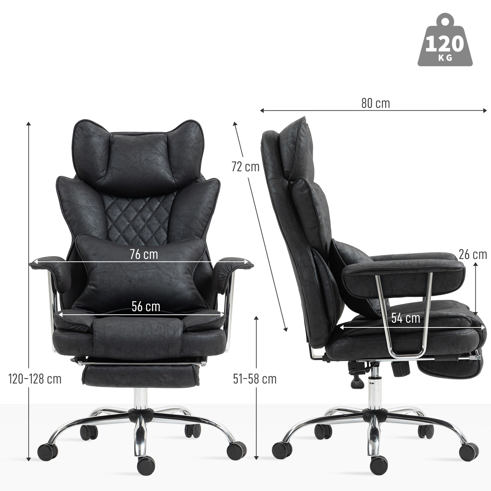 Gaming Chair Ergonomic Computer Chair with Lumbar Support PU Leather Racing Style High Back view 4
