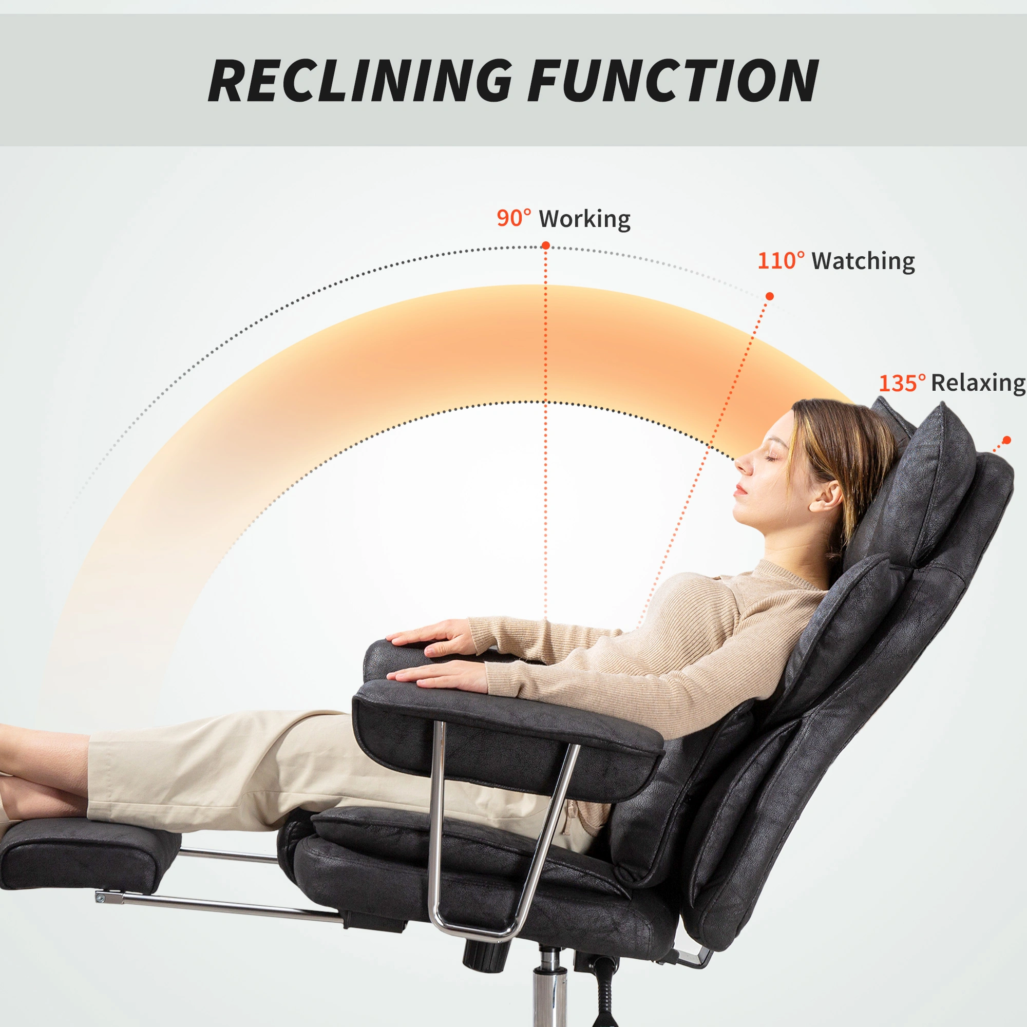 Gaming Chair Ergonomic Computer Chair with Lumbar Support PU Leather Racing Style High Back view 5