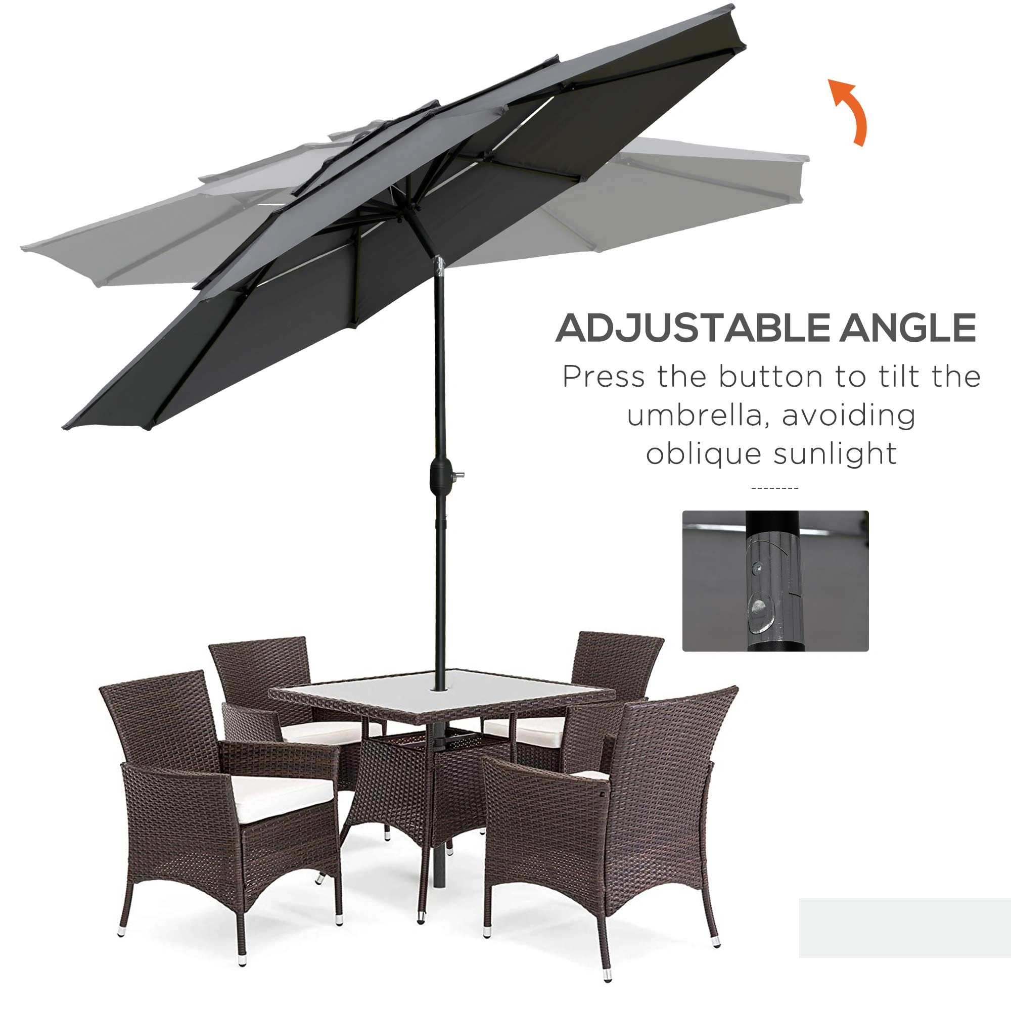 Outdoor Beach Umbrella - Large Sun Umbrella with UV Protection, Portable Canopy for Beach, Camping & Outdoor Use