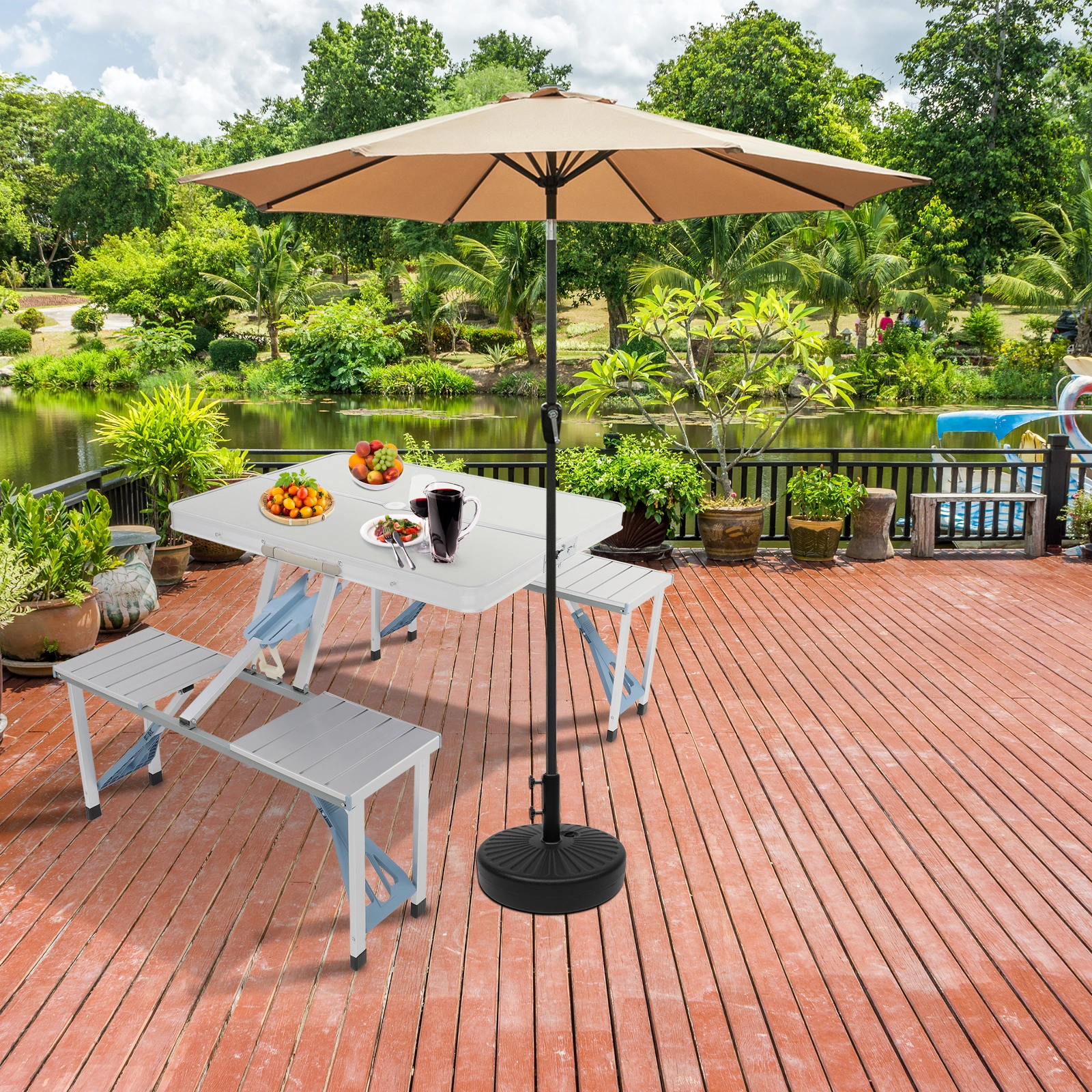 One Piece Folding Table and Chair Aluminum Alloy view 31