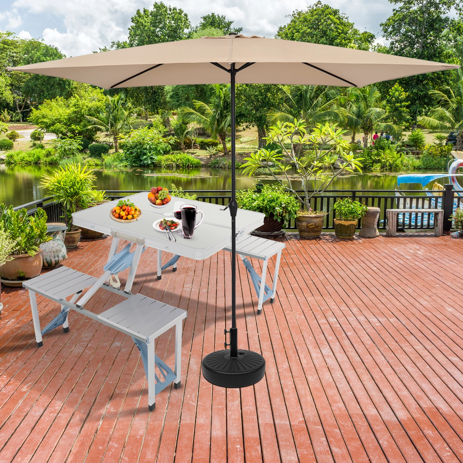 One Piece Folding Table and Chair Aluminum Alloy view 34