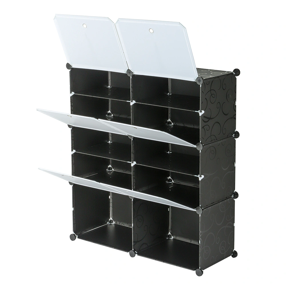 5-Tier Expandable Shoe Rack Organizer - Holds 20 Pairs, Portable Tower Shelf for Heels, Boots & Slippers, Black view 3