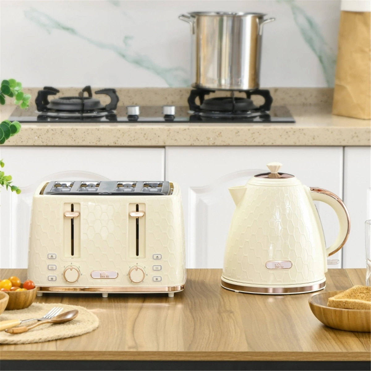 7L Kettle and 2-Slice Toaster Set, Stainless Steel Electric Hot Water Kettle and Toaster Combo, Matching Kitchen Appliances for Home Office view 3