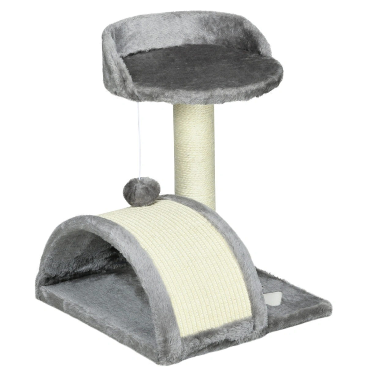 Multi-Level Cat Tree Tower with Scratching Posts Cozy Condo Kennel Perch and Hanging Basket for Kittens view 2