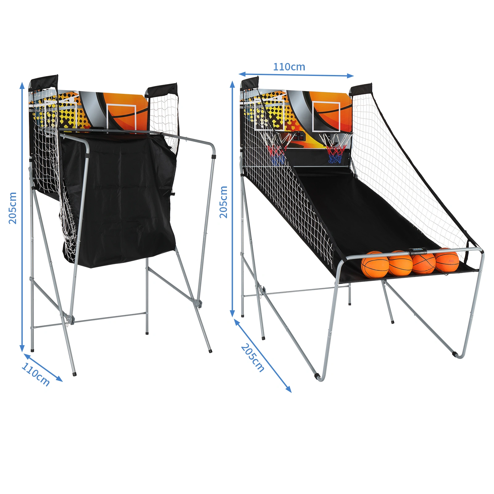 Indoor Basketball Arcade Game, Dual Basket Electronic Shooting Game, 2 Player with 4 Balls view 2