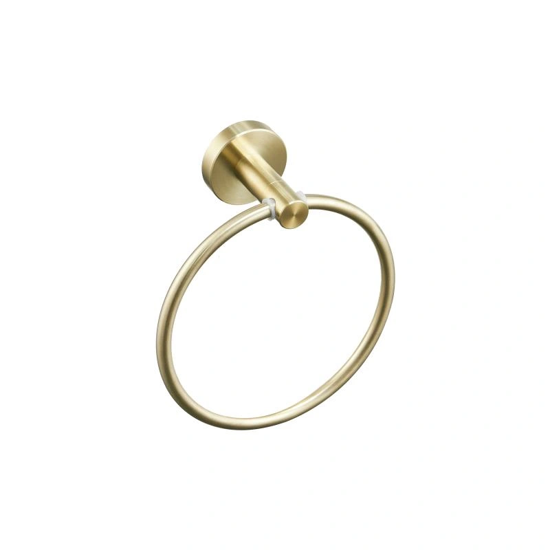 High Quality Rustproof 304 Stainless Steel Brushed Gold Polishing Bathroom Accessories Set Robe Hooks Towel Ring Bar Toilet Paper Holder Tissue Rack view 2