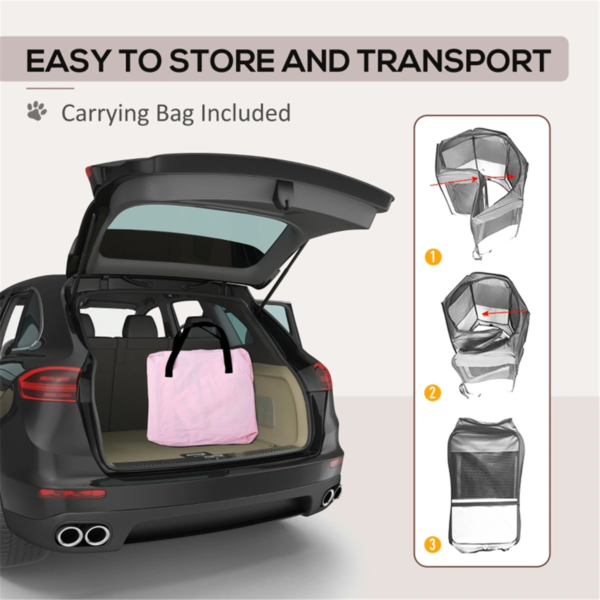 Soft Side Pet Carrier Bag for Small Dogs & Cats, Travel Airline Approved Collapsible Crates with Shoulder Strap, Mesh Windows, Black view 2